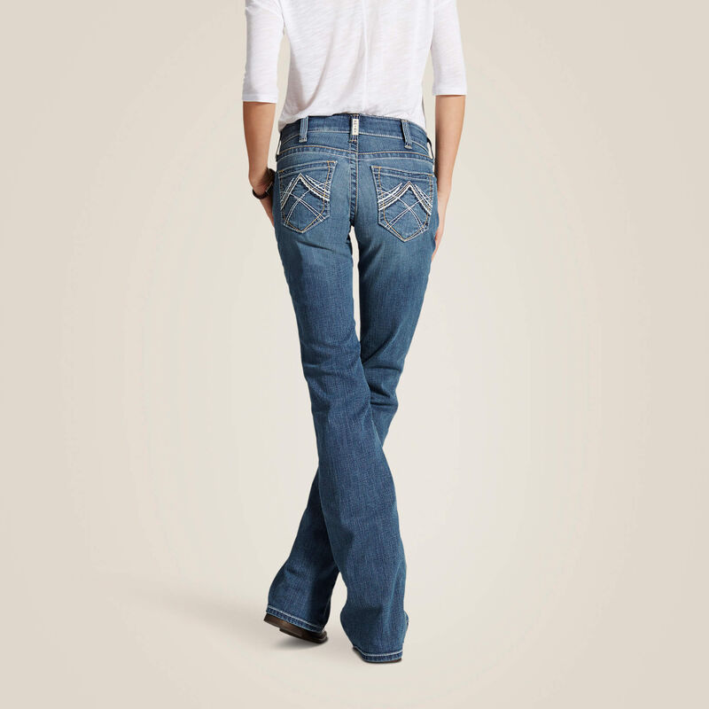 R.E.A.L. Mid Rise Stretch Whipstitch Boot Cut Jean