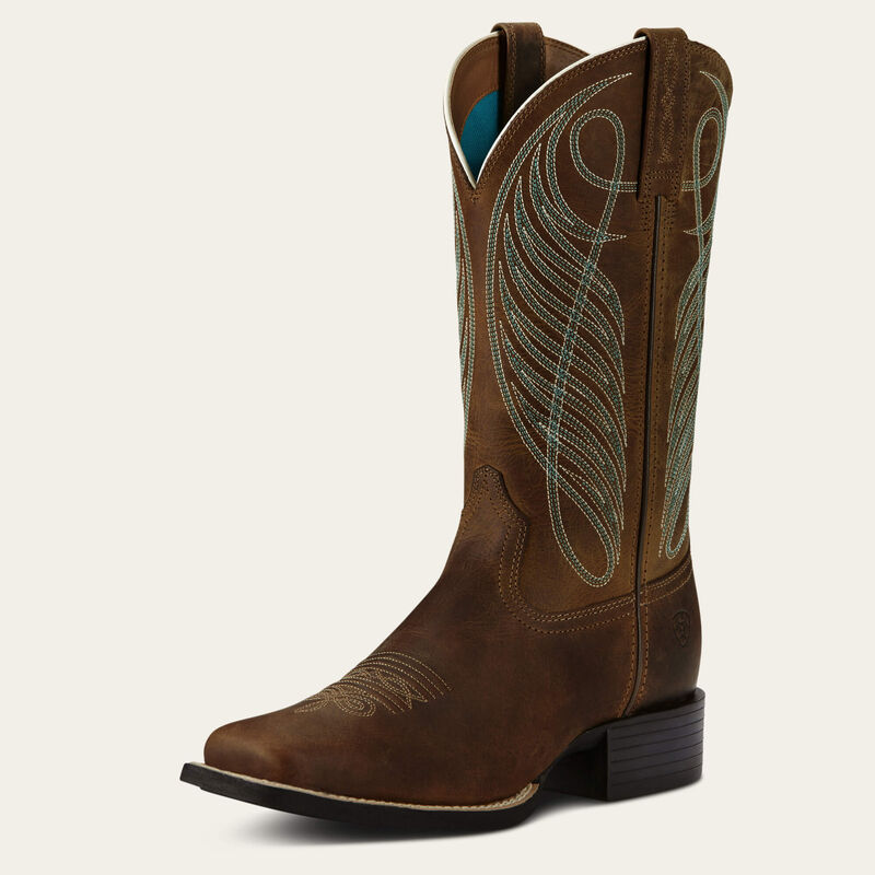 Round Up Wide Square Toe Western Boot