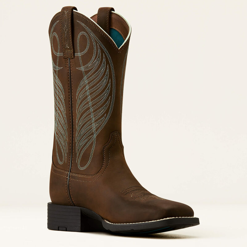 Round Up Wide Square Toe Western Boot