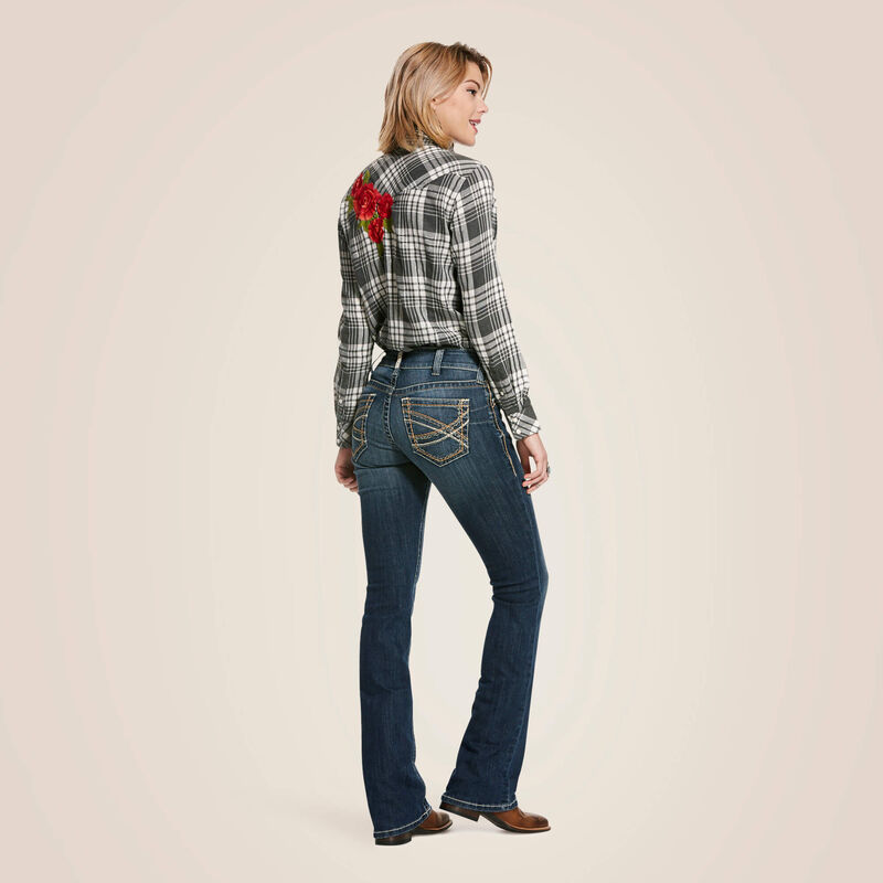 R.E.A.L. Mid Rise Stretch Entwined Festival Boot Cut Jean