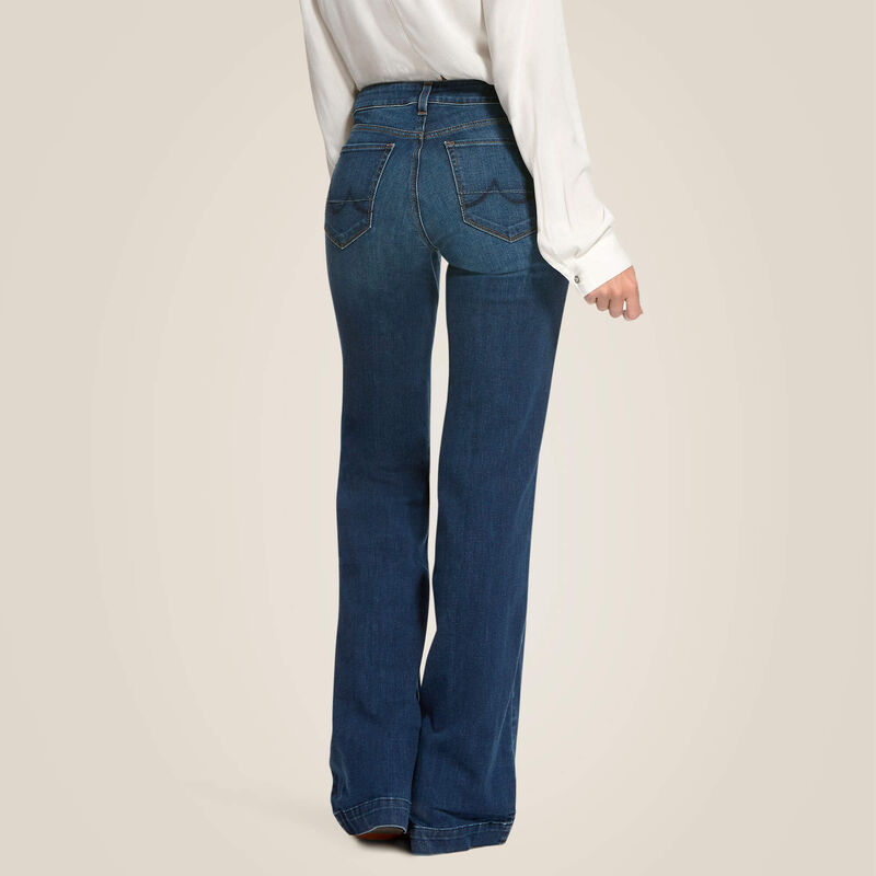 Trouser Mid Rise Stretch Kelsea Wide Leg Jean