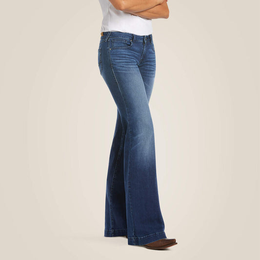 Trouser Mid Rise Stretch Kelsea Wide Leg Jean