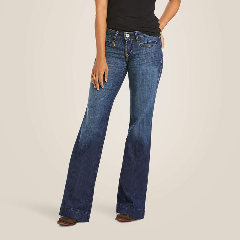 Trouser Mid Rise Stretch Lucy Wide Leg Jean