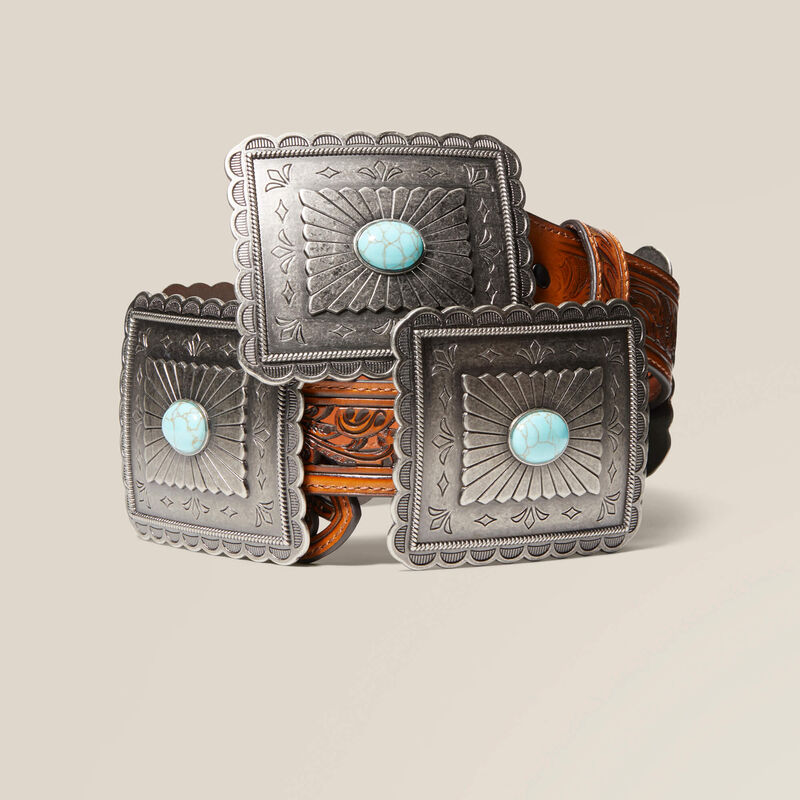 Turquoise Burst Concho Belt