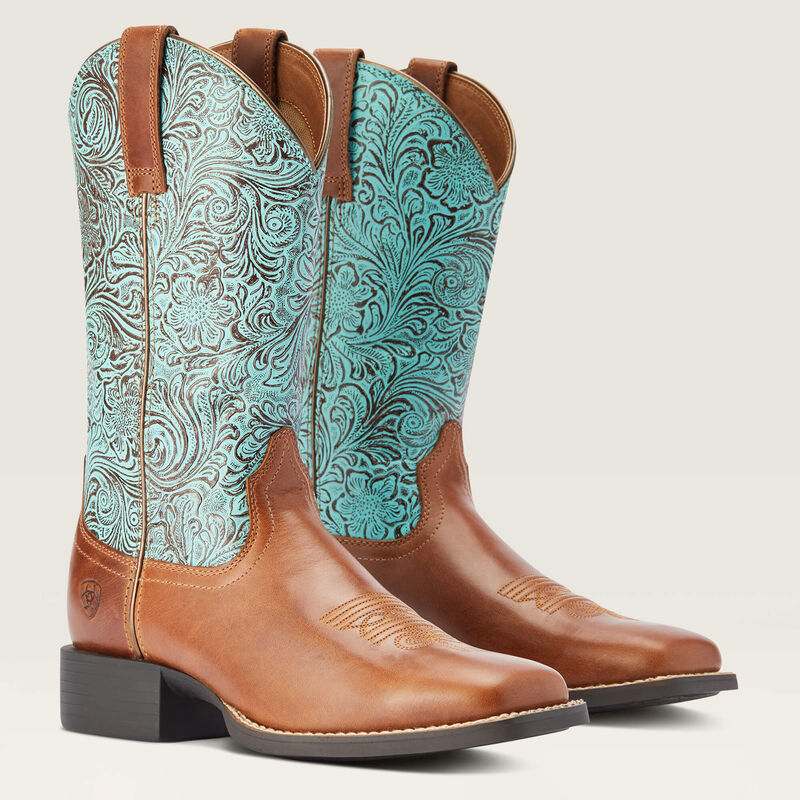 Round Up Wide Square Toe Western Boot