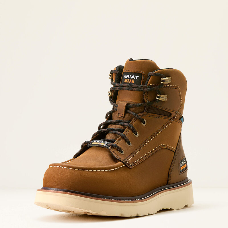 Rebar Wedge Moc Toe 6" Waterproof Work Boot