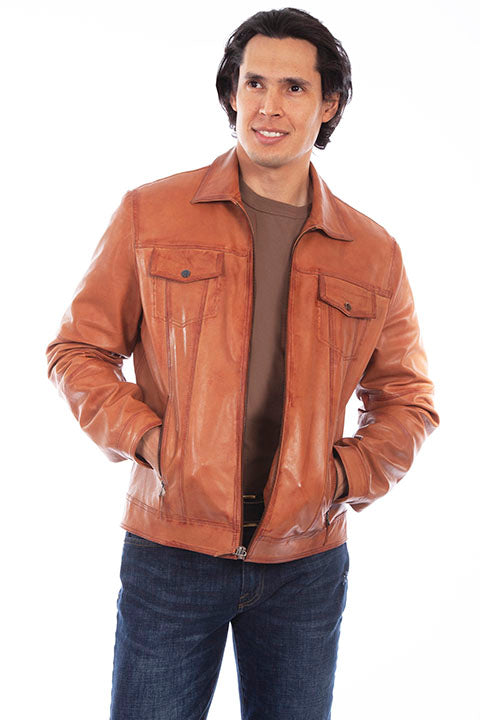 Scully Vintage leather jacket - COGNAC SOFT LAMB