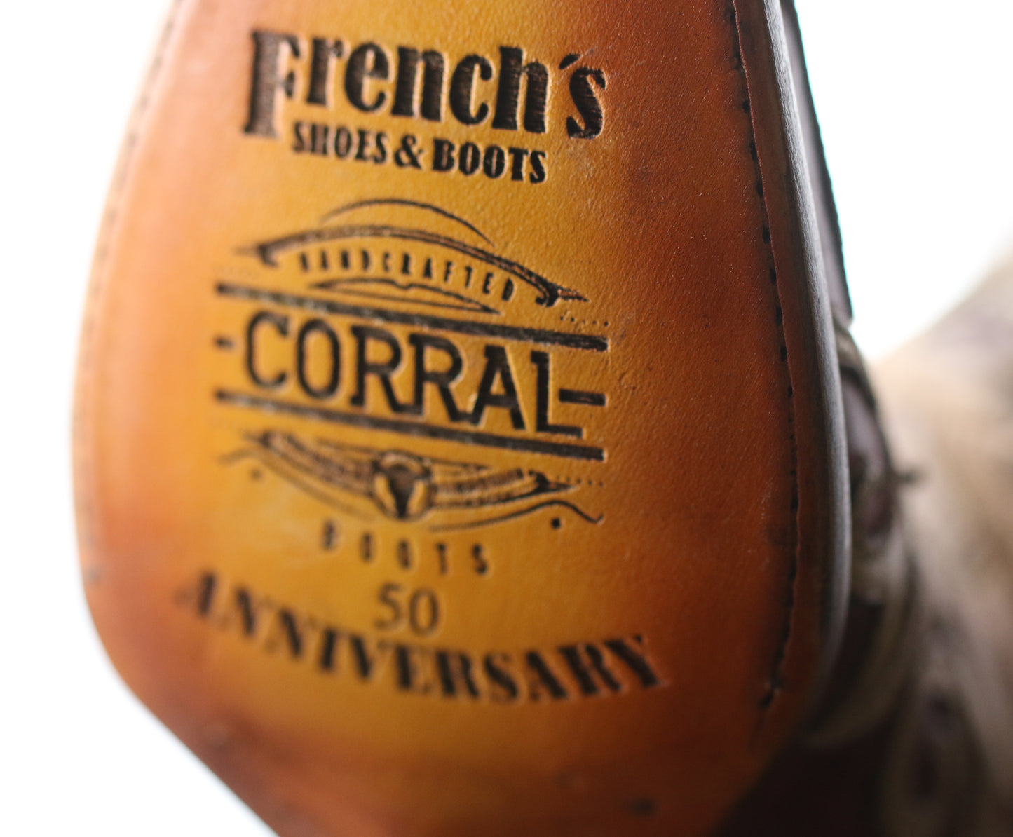 Corral Women's French's 50th Anniversary Boots - Tobacco & Golden Square Toe
