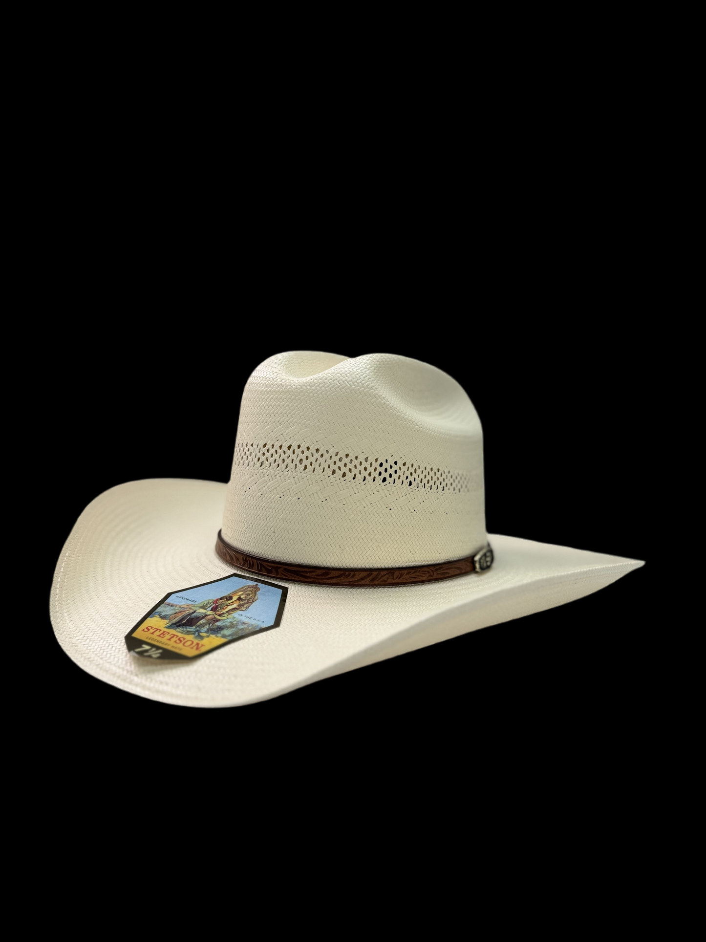 Sombrero de paja ventilado Stetson unisex Cowboy Cowgirl 100X Ranch