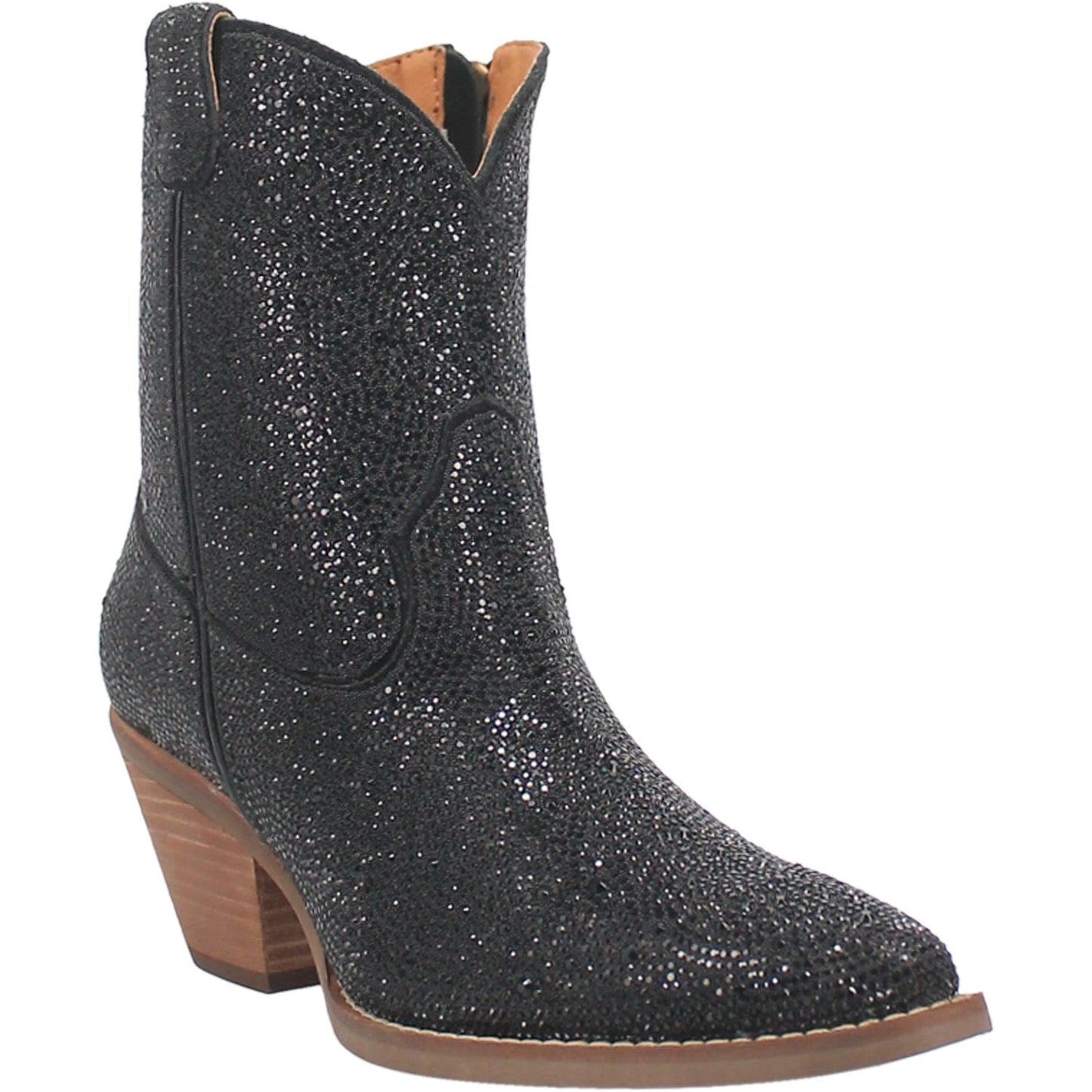 BOOTIE DE COURO COWGIRL DE RHINESTONE