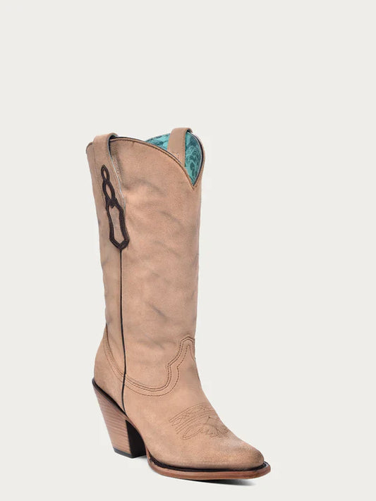 Z5203 - WOMEN'S SAND LAMB POINTED TOE COWBOY BOOT