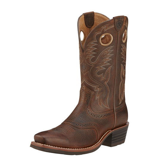 Ariat Men's Heritage Roughstock Boot - Brown Oiled Rowdy - French's Boots