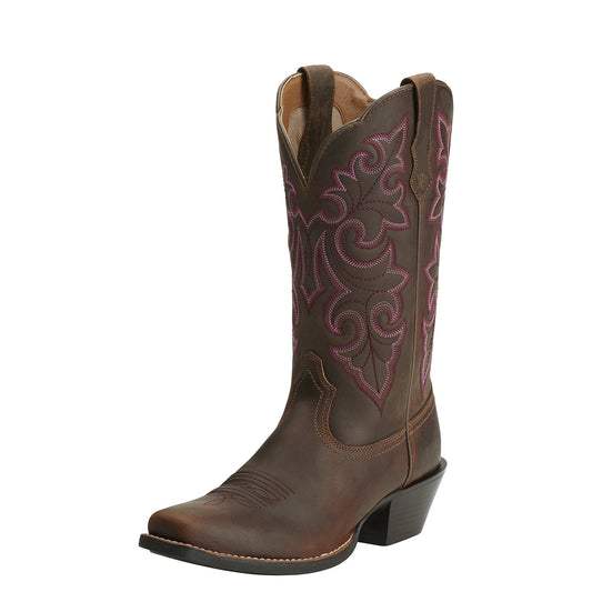 Ariat Women's Round Up Square Toe Boot - Powder Brown - French's Boots