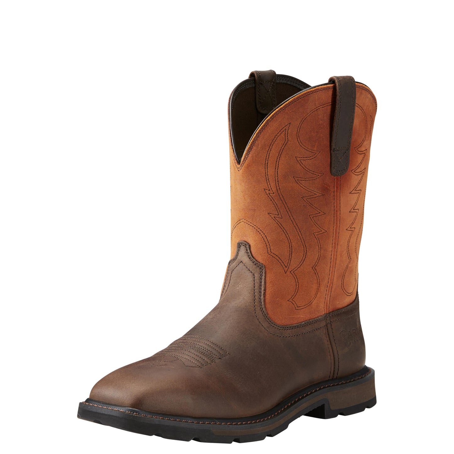 Ariat Men's Groundbreaker Wide Square Steel Toe Boot - Brown/Ember - French's Boots
