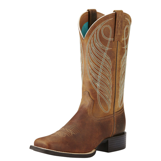 Ariat Women's Round Up Wide Square Toe Boot - Powder Brown - French's Boots