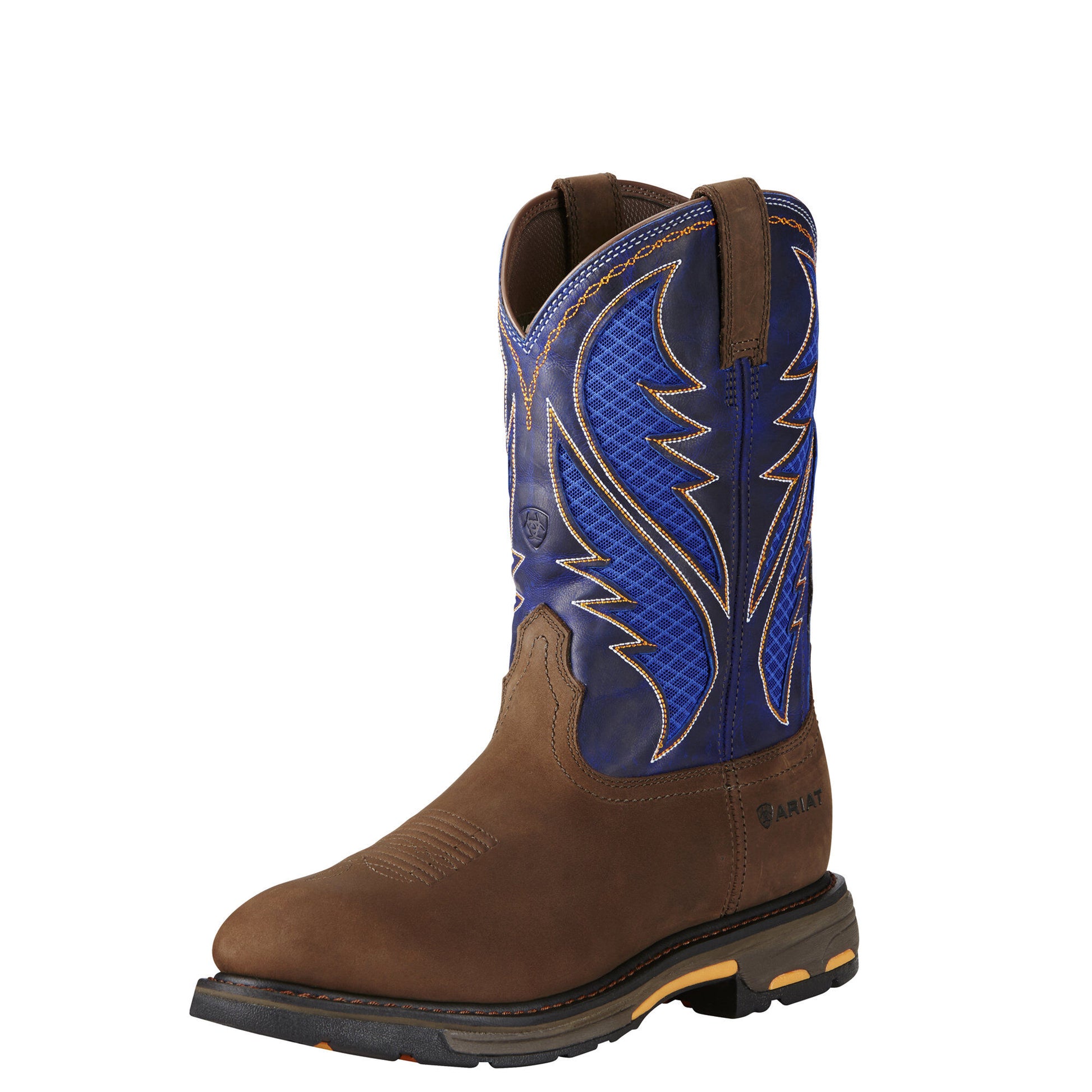 Ariat Men's WorkHog VentTek Boot - Oily Distressed Brown/Cobalt - French's Boots