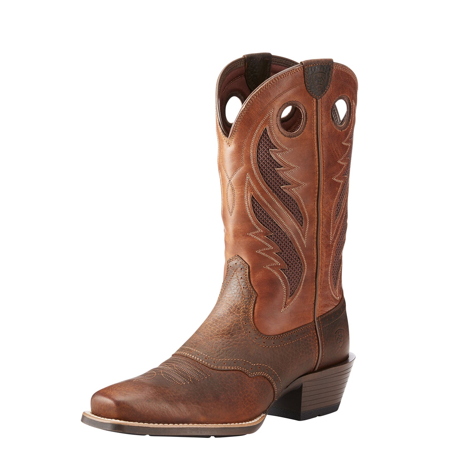 Ariat Men's VentTek Roughstock Cowboy Boot - Brown Oiled Rowdy - French's Boots