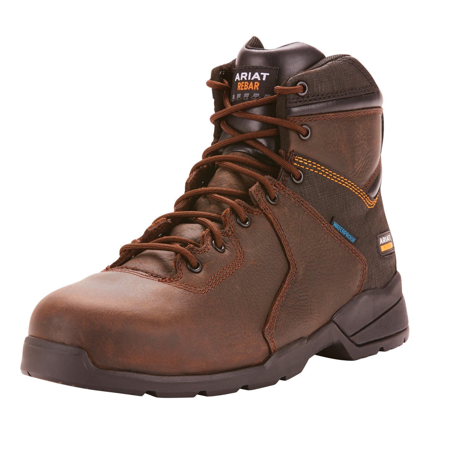 Ariat Men's Rebar Flex Protect 6" Waterproof Carbon Toe Work Boot - Dark Brown