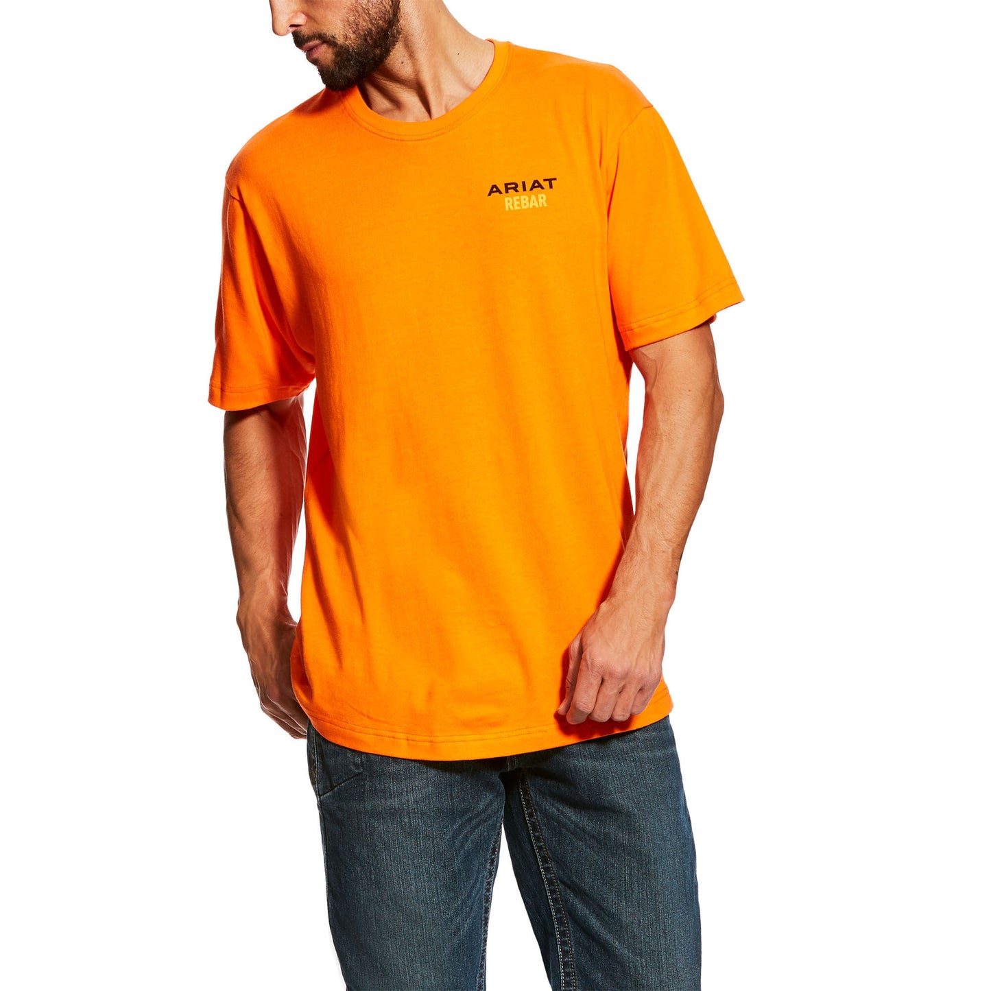 Ariat Men's Rebar Cotton Strong Logo T-Shirt - Safety Orange