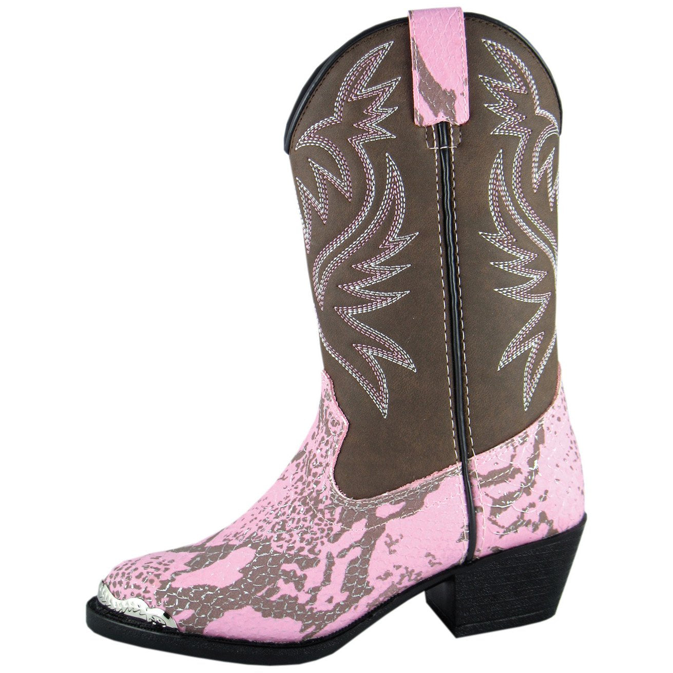 Smoky Mountain Girl's Children's Pink Snake Print Western Boot