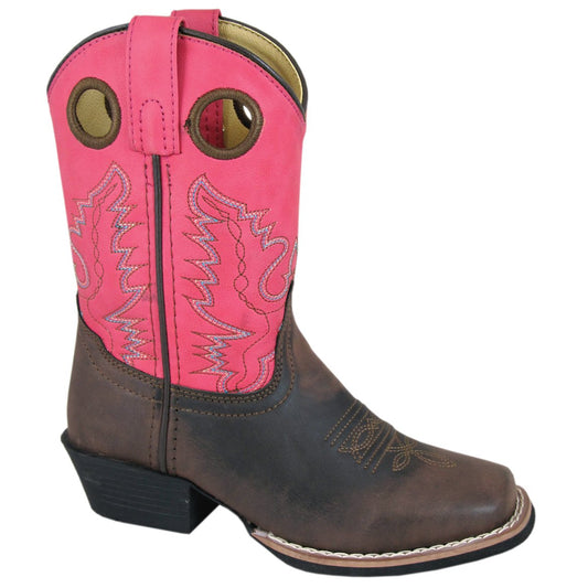 Smoky Mountain Girl's Youth Memphis Brown/Pink Cowboy Boot