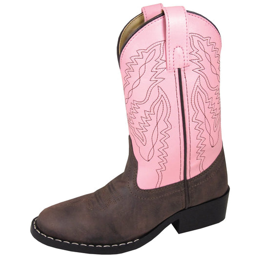 Smoky Mountain Girl's Youth Monterey Brown/Pink Cowboy Boot