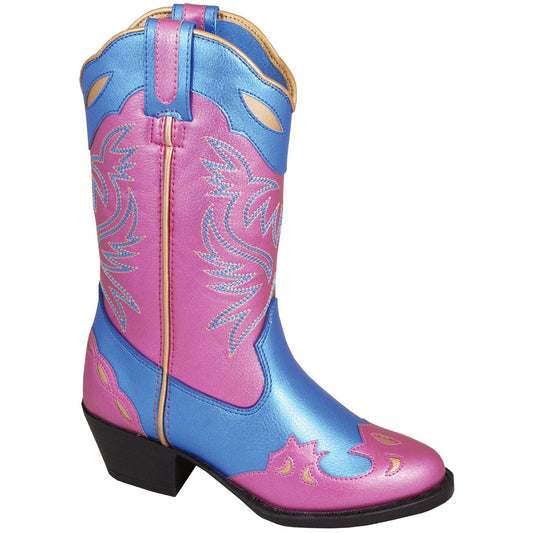 Smoky Mountain Girl's Toddler Lila Blue/Pink Cowboy Boot