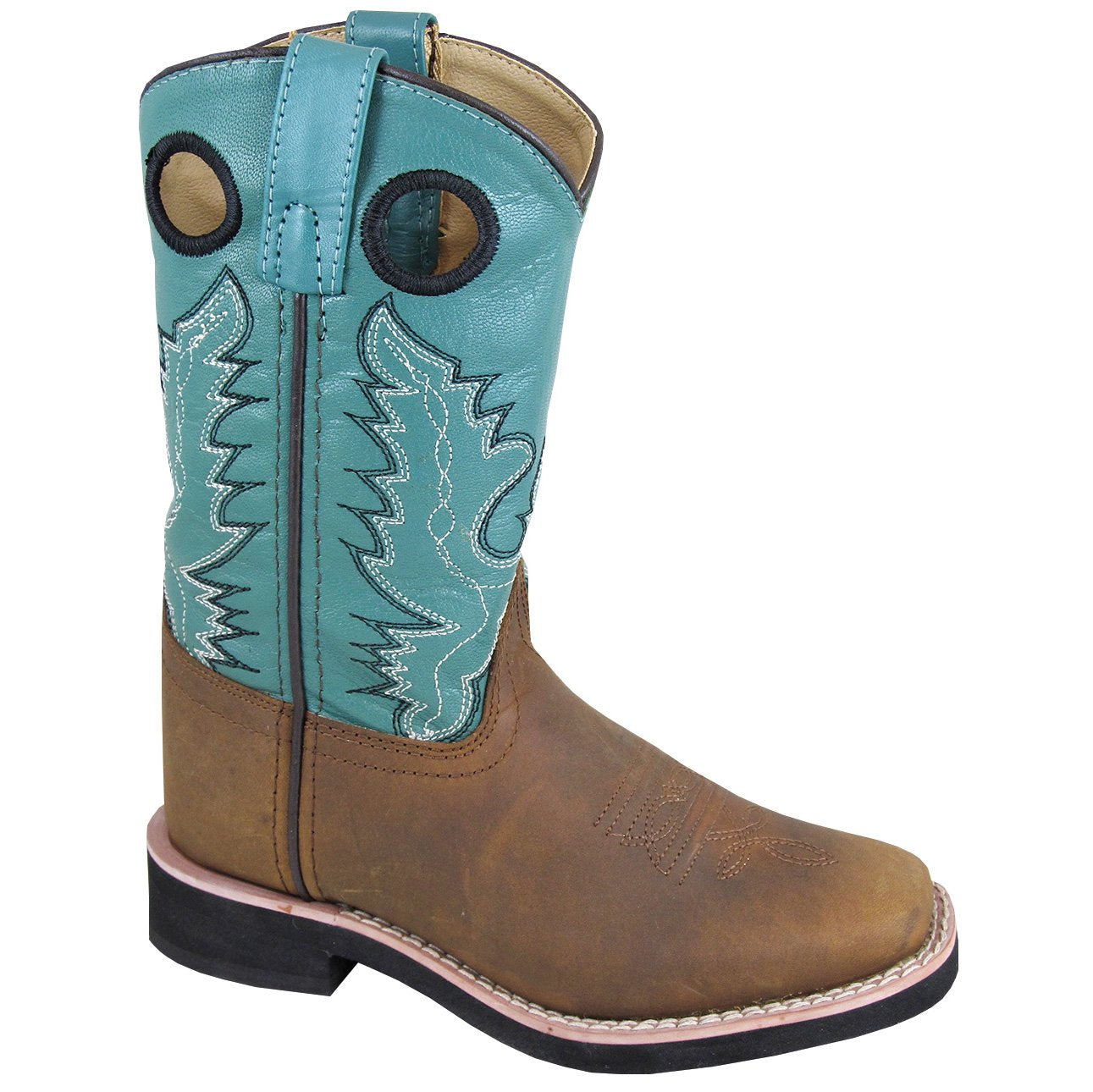 Smoky Mountain Children's Pueblo Brown Oil Distress/Turquoise Cowboy Boot