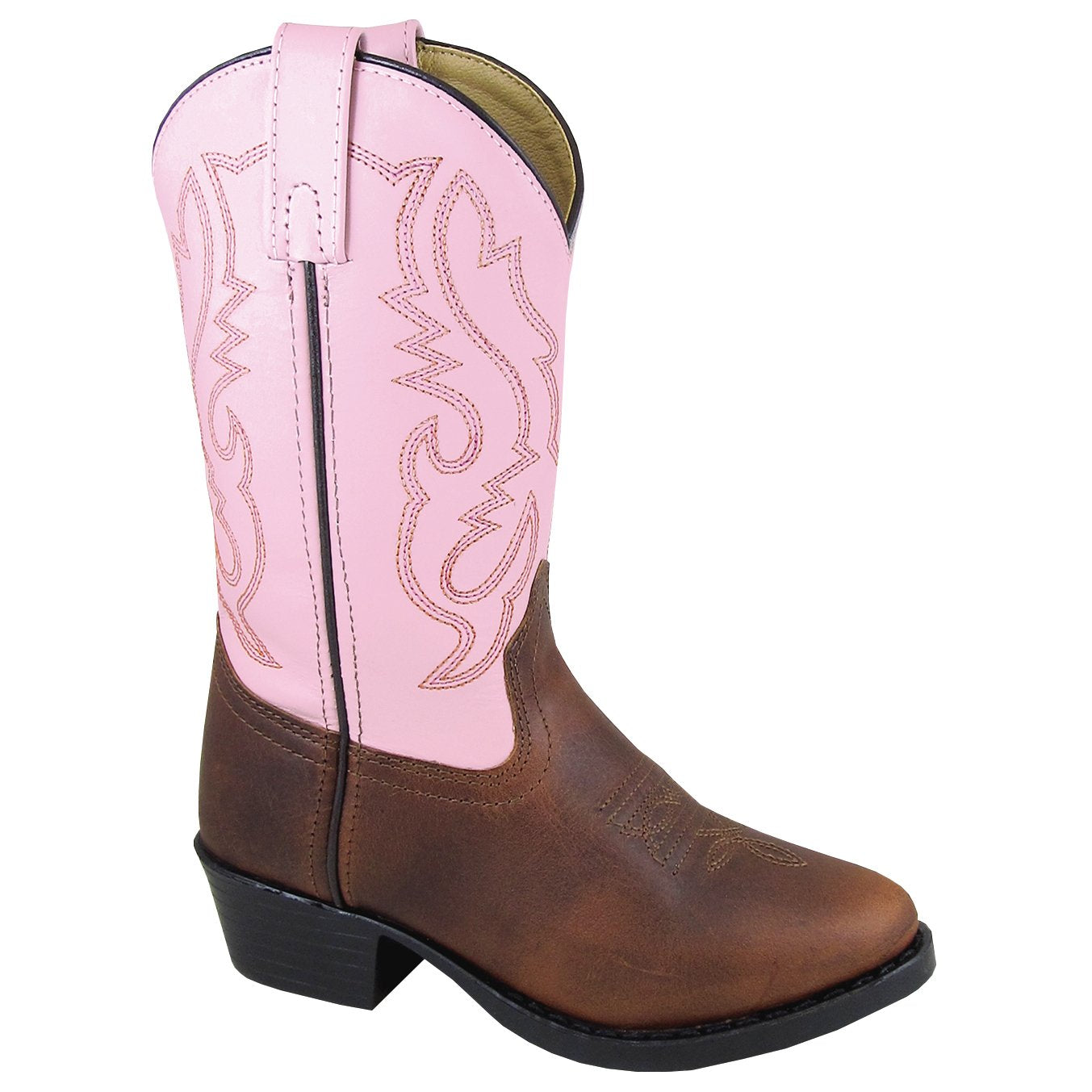 Smoky Mountain Girl's Youth Denver Brown Pink Cowboy Boot
