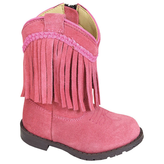 Smoky Mountain Girl's Toddler Hopalong Pink Fringe Side Zipper Cowboy Boot