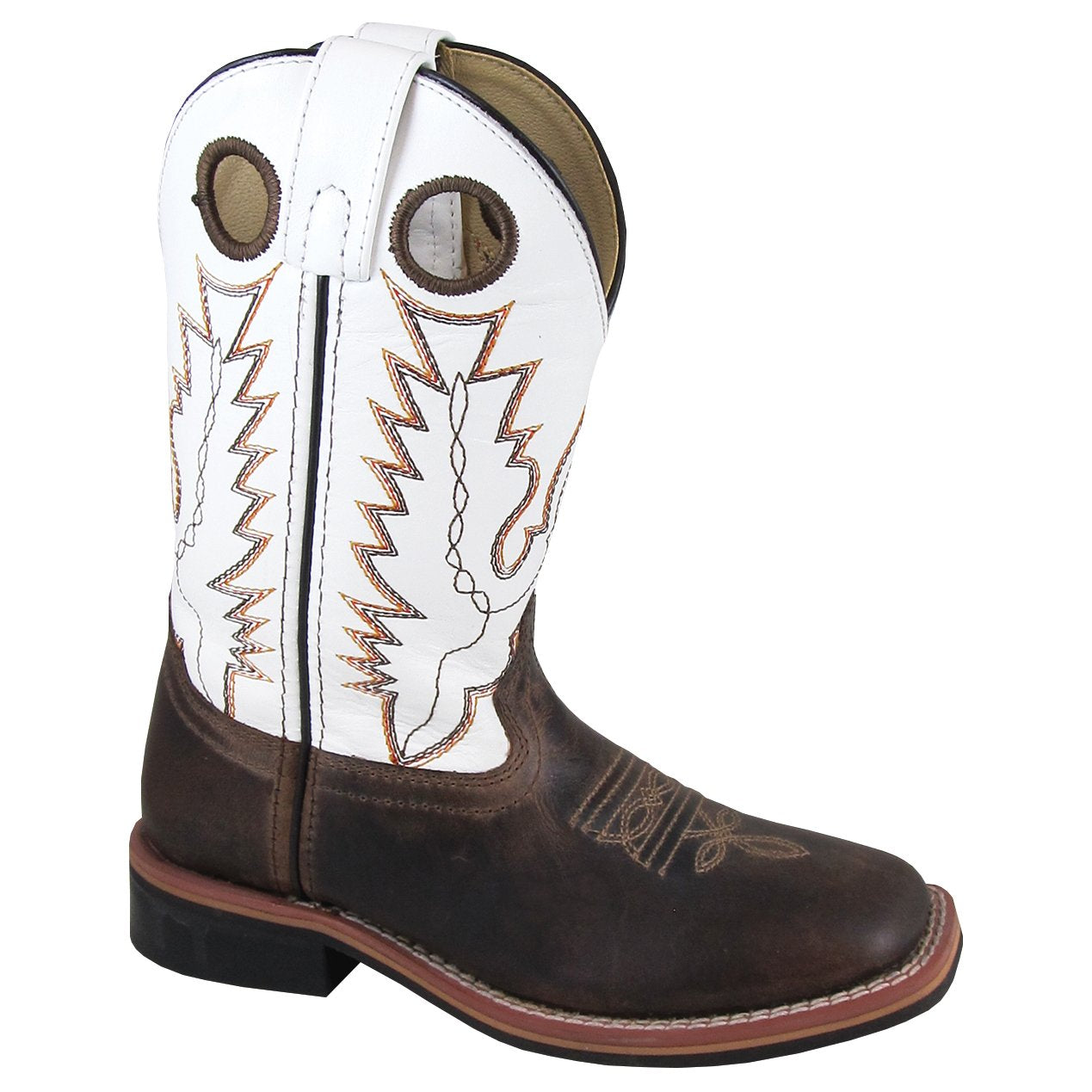 Smoky Mountain Children's Jesse Brown Waxed/White Cowboy Boot