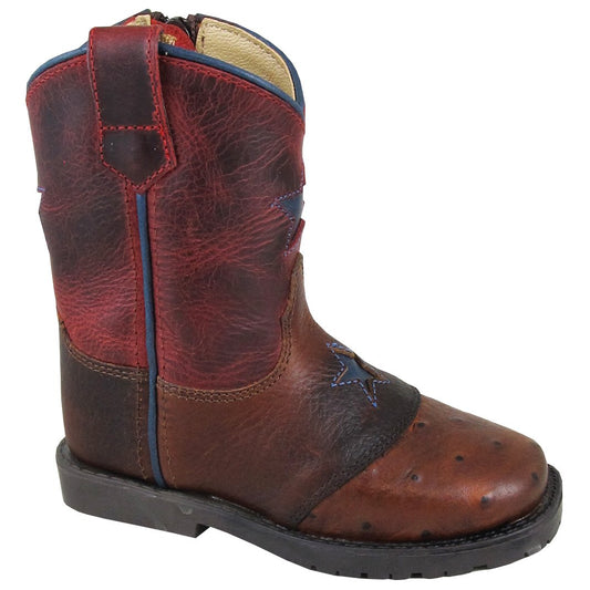 Smoky Mountain Toddler Autry Cognac/Red Crackle Cowboy Boot
