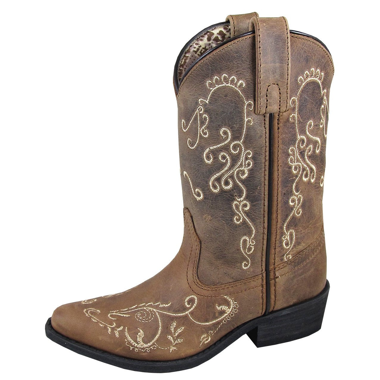 Smoky Mountain Girl's Children's Jolene Brown Waxed Distress Cowboy Boot