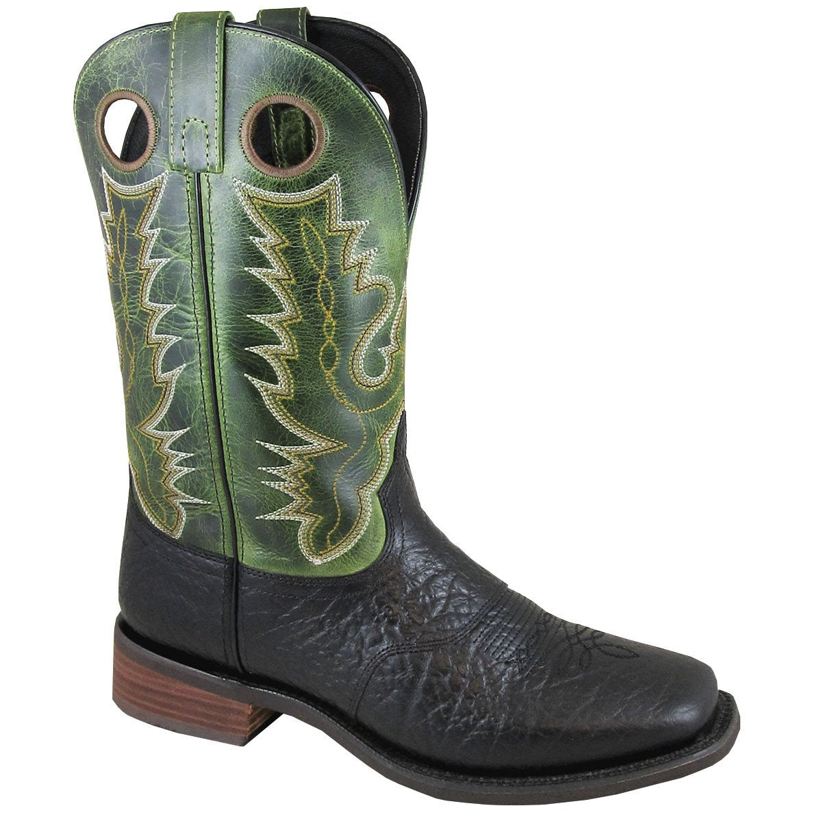 Smoky Mountain Men's Timber 11" Black/Green Crackle Cowboy Boot