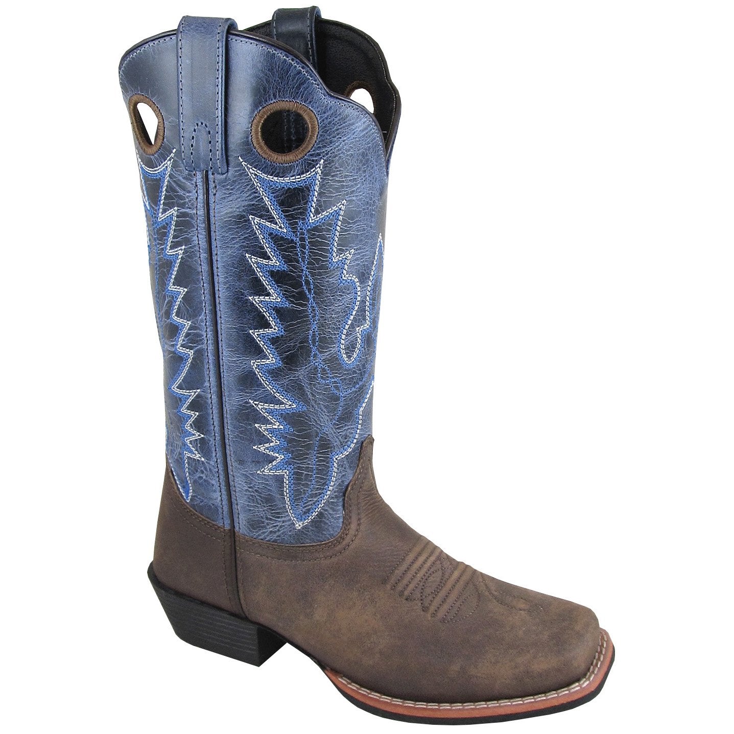 Smoky Mountain Women's Mesa 12" Brown Oil Distress/Navy Crackle Cowboy Boot