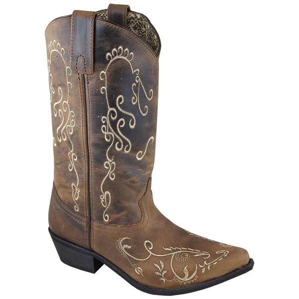 Smoky Mountain Women's Jolene 11" Brown Waxed Distress Cowboy Boot