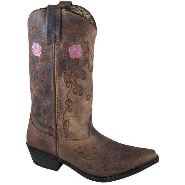 Smoky Mountain Women's Rosette 11" Brown Oil Distress Cowboy Boot