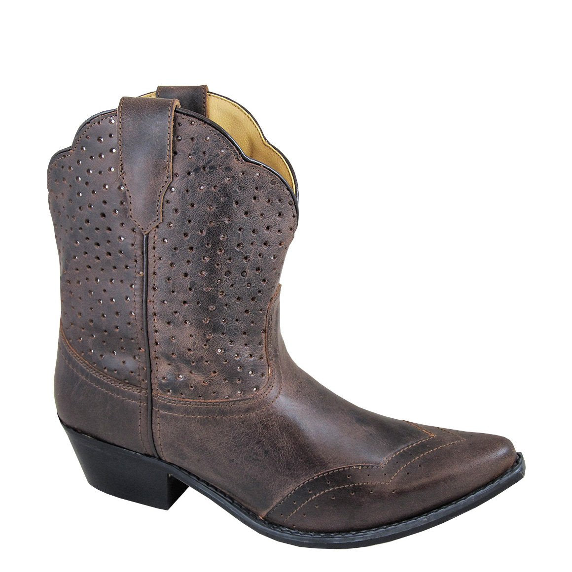 Smoky Mountain Women's Fern 8" Brown Wax Distress Cowboy Boot