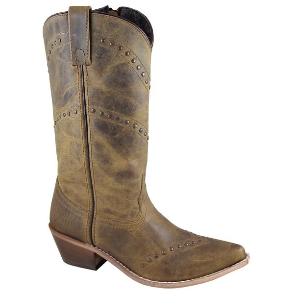 Smoky Mountain Women's Crystal 12" Brown Wax Distress Snip Toe Boot