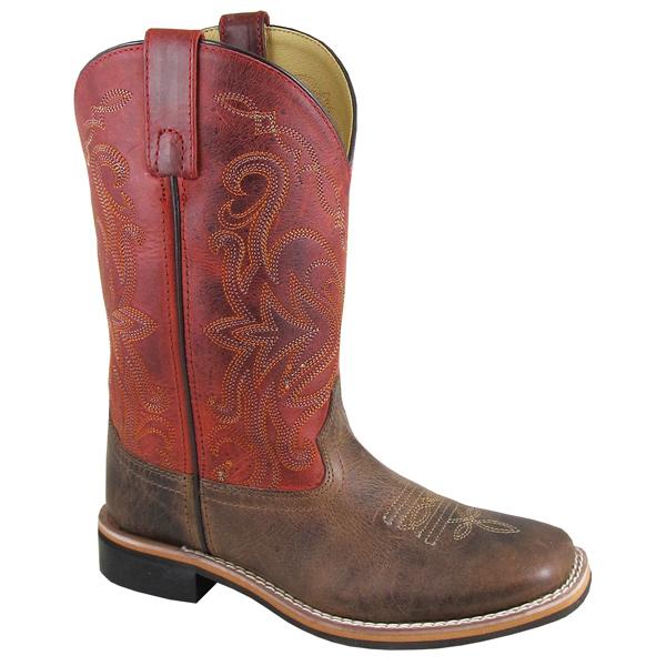 Smoky Mountain Women's Delta 10" Red Crackle/Brown Wax Distress Cowboy Boot