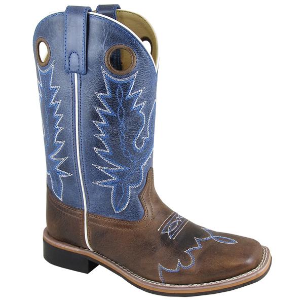 Smoky Mountain Women's Delta 10" Blue Crackle/Brown Wax Distress Cowboy Boot