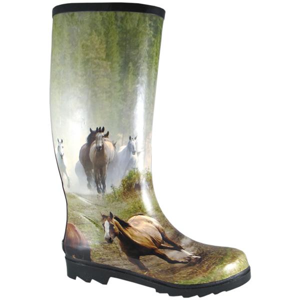Smoky Mountain Women's Rubber Boot With Horse Print