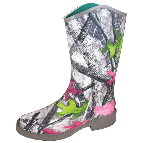 Smoky Mountain Women's 10" Gray Camo Square Toe Rubber Boot