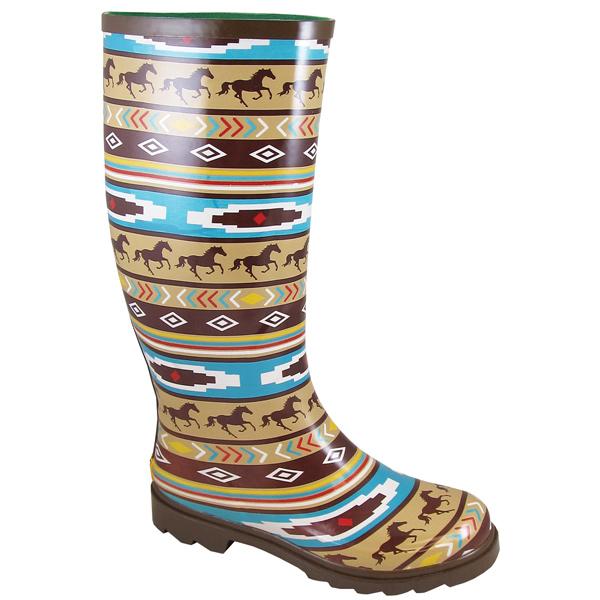 Smoky Mountain Women's Riverbend 13" Brown Rubber Rain Boots