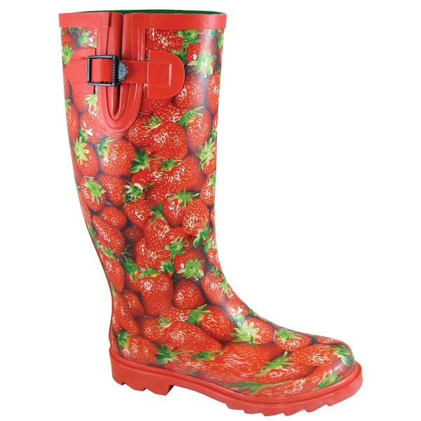 Smoky Mountain Women's 15" Rubber Boot With Strawberry Print